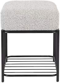Maison En Vogue Hocker aus Stoff grau, mit