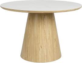 Maison En Vogue Runder Esstisch aus beigem Holz