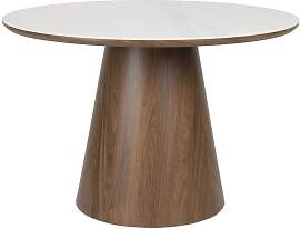 Maison En Vogue Runder Esstisch aus braunem Holz