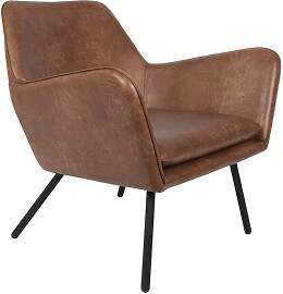 Maison En Vogue Sessel Kunstleder braun, schwarzer 