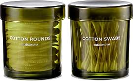 MaisoNovo Wattestäbchen Behälter Glas - 375 ml