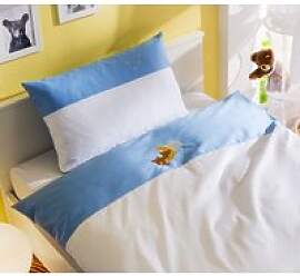 Mako-Satin Kinder Bettwäsche Mond-Bär 100x135 +