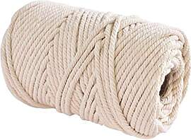 Makramee Garn, TRUBUY 5mm x 120m Natur Baumwolle