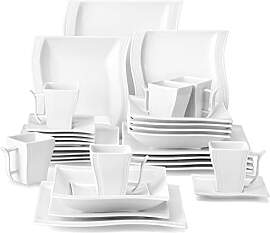 MALACASA FLORA Geschirr Set, 30-tlg Kaffeeservice