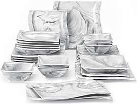 MALACASA FLORA Teller Set, 26-tlg Marmor