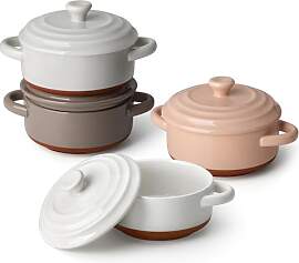 MALACASA Mini Cocotte Set 440 ml, 4 Stück