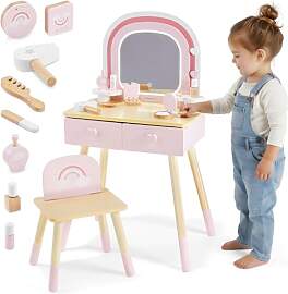 mamabrum Schminktisch Aus Holz Für Kinder Mit LED 