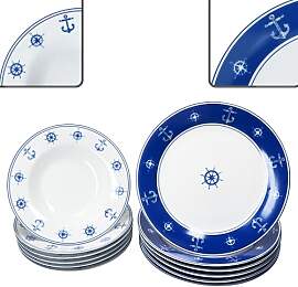 MamboCat AHOI 12tlg Tafelservice I blau-weißes