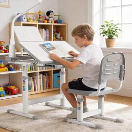 MAMIZO Kinderschreibtisch und Stuhl Set,