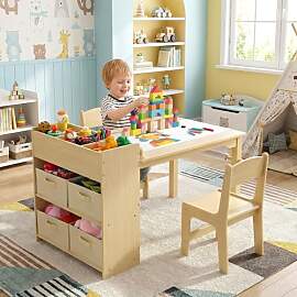 MAMIZO Kindertisch mit 2 PCS Stühlen, Maltisch