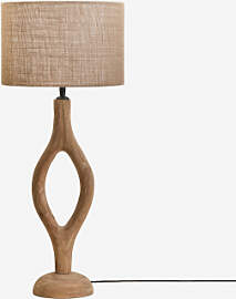 Mangoholz-tischlampe Gracia Mango-holz & Beige 