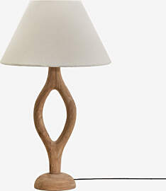 Mangoholz-tischlampe Gracia Mango-holz & Weiß 