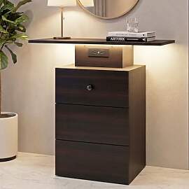 Manroa Konsolentisch Schwarz mit Schubladen 80 cm