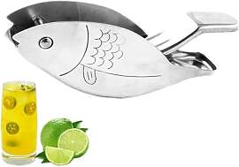 Manuelle Zitronenpresse, Edelstahl Fischform