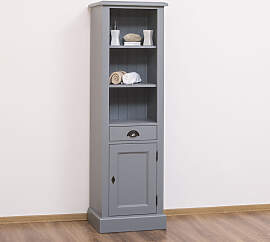 Maritimer Hochschrank aus Masivholz Fehgrau