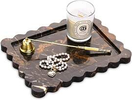 Marmor Tablett Gewelltem Naturstein Marmorplatte
