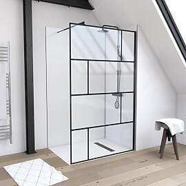 MARWELL Duschwand in modernem Design 120 x 195 cm