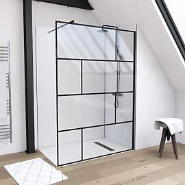 MARWELL Duschwand in modernem Design 140 x 195 cm