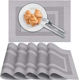 marysgift Platzset Abwischbar Grau Tischsets