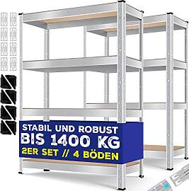 MASKO® 2er-Set Lagerregal Schwerlastregal,