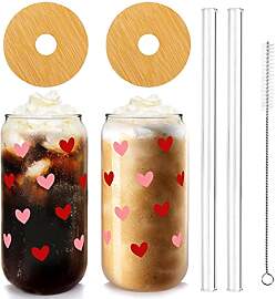 Mason Life Liebe Dose Glas, Paar Kaffee Glas
