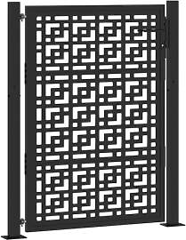 Massbinet Gartentor Schwarz 105x130 cm Stahl