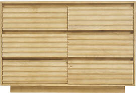 Massive Mangoholz-Kommode mit 6 Schubladen L110