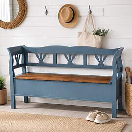 Massive Sitzbank mit Stauraum in der Farbe