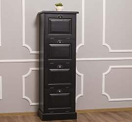 Massivholz Aktenschrank für Ordner, schwarz