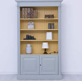 Massivholz Bücherregal mit Unterschrank