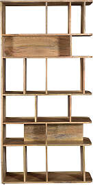 Massivholz-Bücherregal Raumteiler aus Mangoholz