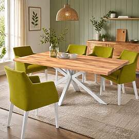 Massivholz-Esstisch 160x90cm Wildeiche geölt,