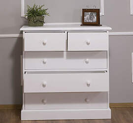 Massivholz Kommode im Landhausstil weiß