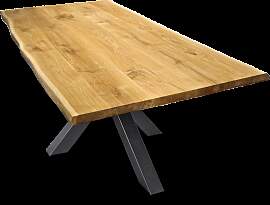 Massivholztisch mit Baumkante 200cm x