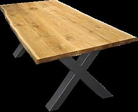 Massivholztisch mit Baumkante 220cm x 100