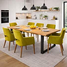 Massivholztisch Wildeiche 200x100cm mit U-Gestell