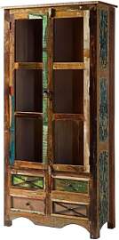 MASSIVMOEBEL24.DE | Vitrine Altholz 90x40x190