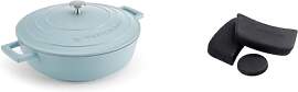 MasterClass 4L himmelblaue flache Kasserolle mit