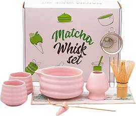 Matcha Set 9-Teiliges, Matcha Set Rosa mit Matcha