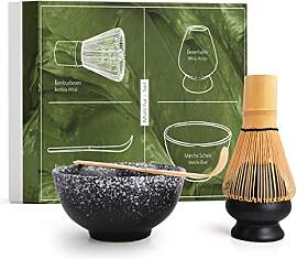 Matcha Set aus Besen, Schale, Löffel und