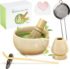 Matcha Set Handgedrehtes Macha Tea Set mit Bambus