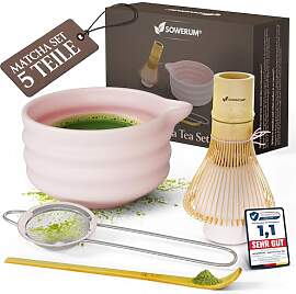 Matcha Set Rosa 5-teilig Schale [TESTSIEGER] mit