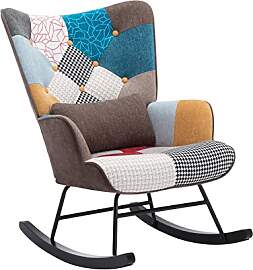 Matomn Schaukelstuhl Sessel Patchwork mit