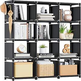 Mavivegue Bücherregal mit 12 Fächern, Regal,