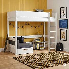 Maxi-Hochbett Kids Town Buche teilmassiv mit