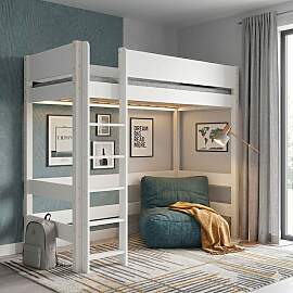 Maxi-Hochbett Kids Town Buche teilmassiv mit