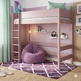 Maxi-Hochbett Kids Town Color Buche teilmassiv mit 