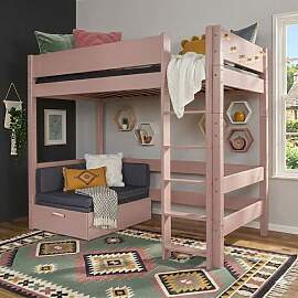 Maxi-Hochbett Kids Town Color Buche teilmassiv mit 