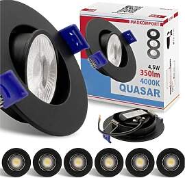 Maxkomfort 6er Set LED Einbaustrahler Schwarz -