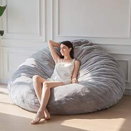 MAXYOYO Sitzsack-Bett in Grau Quadratischer